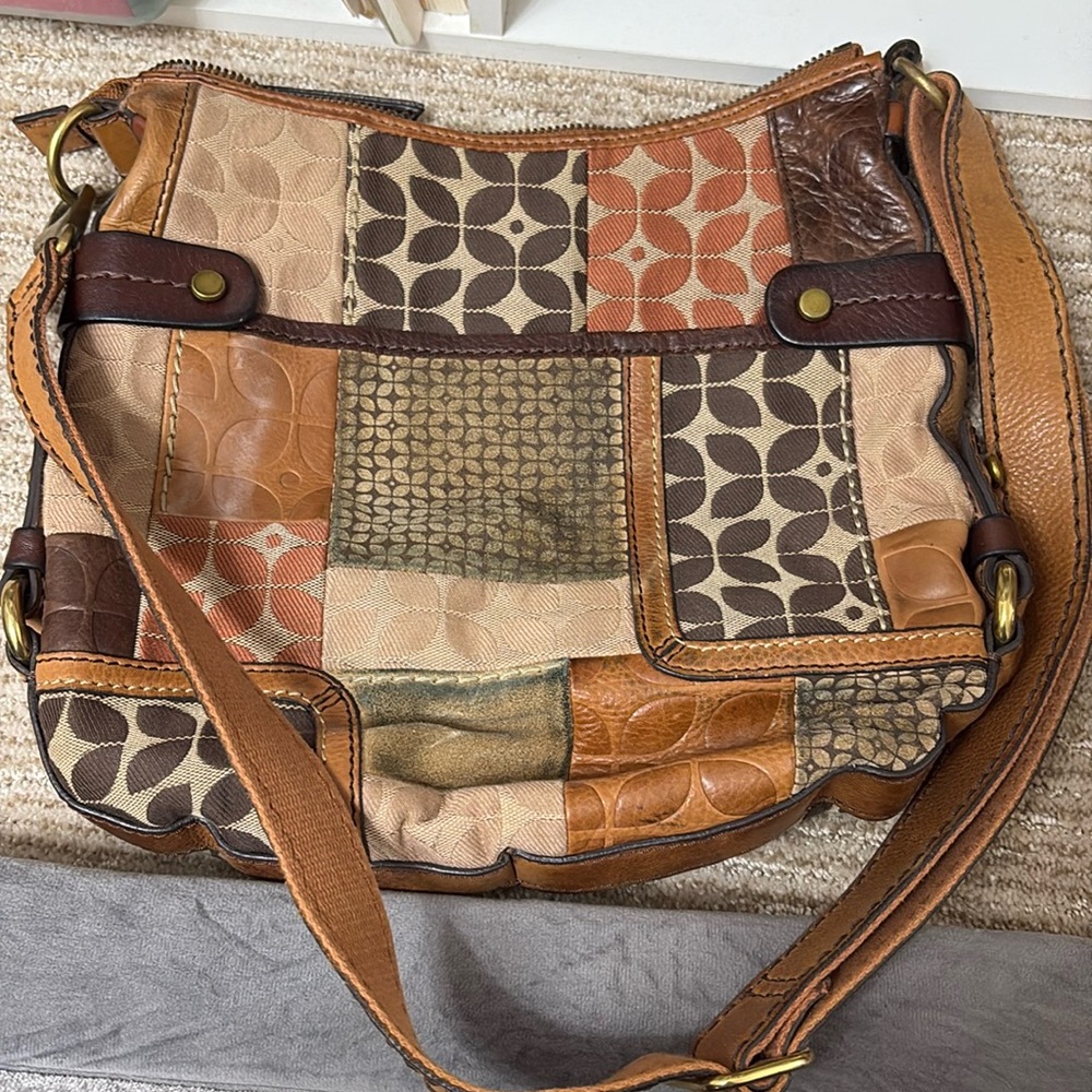 Fossil patchwork crossbody bag